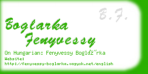 boglarka fenyvessy business card